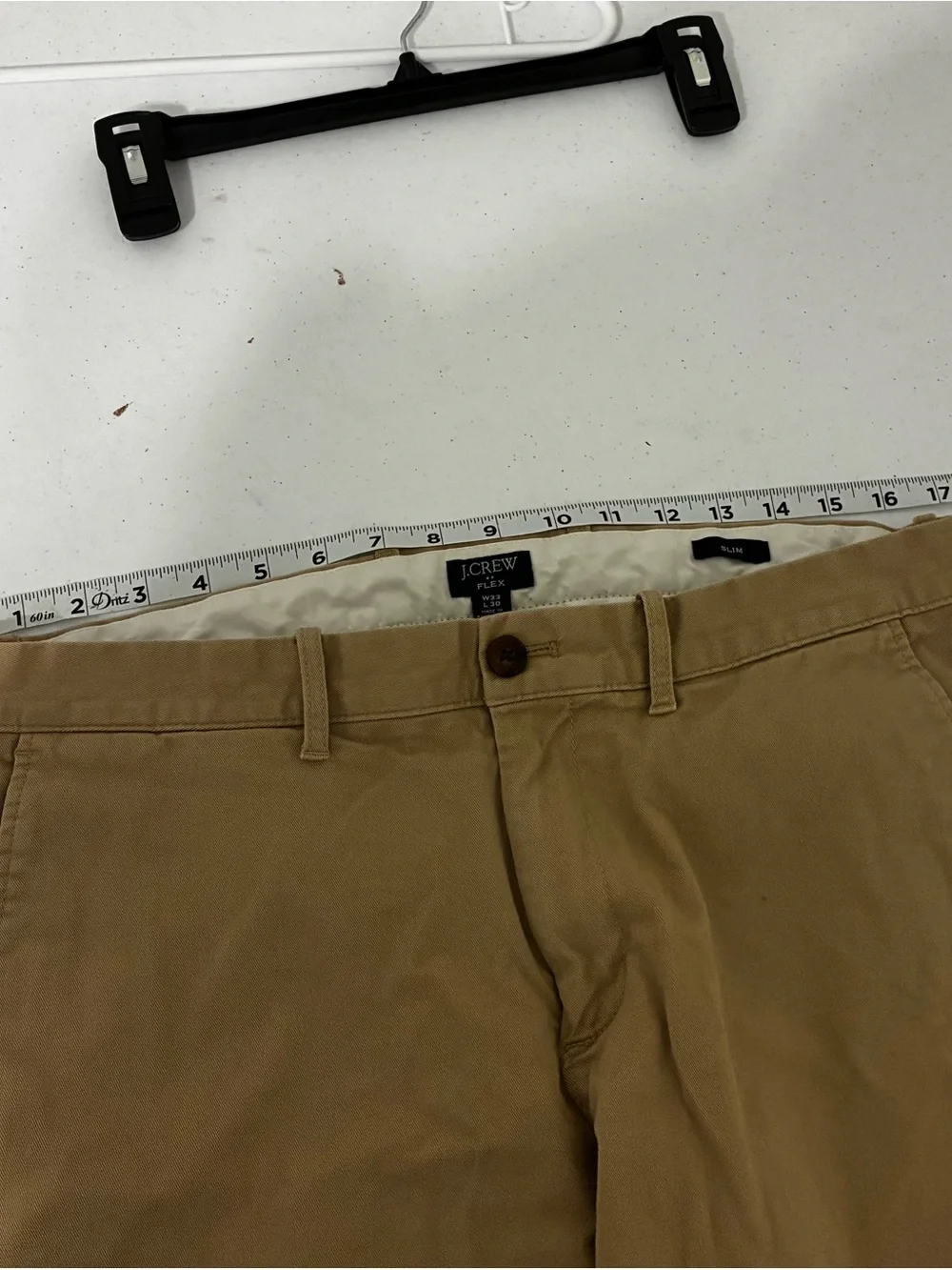 J. Crew Flex Slim Men's Khaki Chinos in Light Brown 33X30